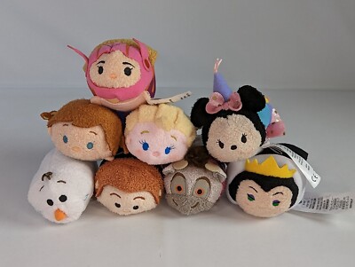 Disney Tsum Tsum Plush Lot of Frozen Minnie Mouse Evil Queen Honey Lemon 