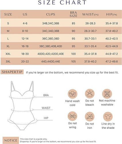 Shapellx AirSlim Cupped Shaping Bodysuit Shapewear Size Medium B - Picture 8 of 8