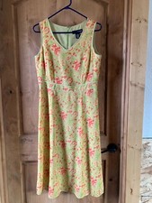 Norton McNaughton Dress Women's Sleeveless Floral Green V-Neck sz 4