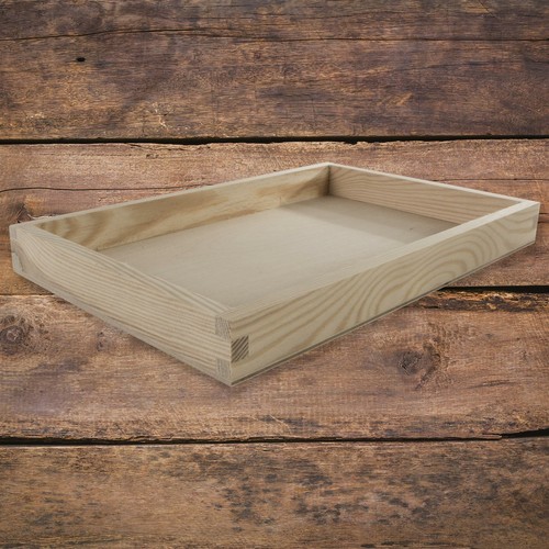 Rechteckig Flach Kiefer Tablett Box Schreibtisch Organizer | 30x20x3cm | Einfachholz - Bild 1 von 6