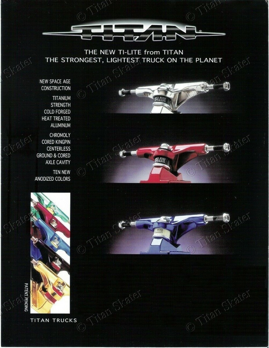 TITAN TI-LITES 5.0 Skateboard Trucks 7.65 Axle for 7.5-8.0