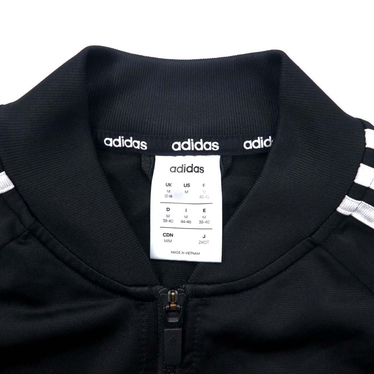 adidas Track Jacket Jersey 2XOT Black Polyester 3 Striped adidas Track Jacket Jersey 2XOT Black Polyester 3 Striped