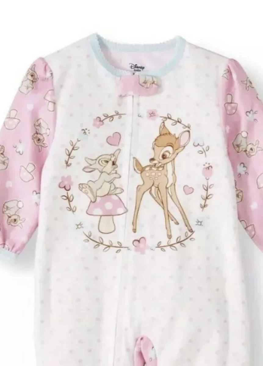 Toddler Girls Disney Baby Bambi Blanket Sleeper Pajamas Size 24