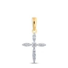 1/10CTW-DIA CN CROSS PENDANT