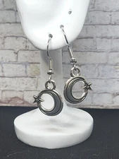 Crescent Moon Star Earrings