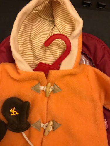 American Girl And Gotz Doll ~ Orange Fleece Coat W/ Mits Fit 18” doll Brand New! - Picture 3 of 8