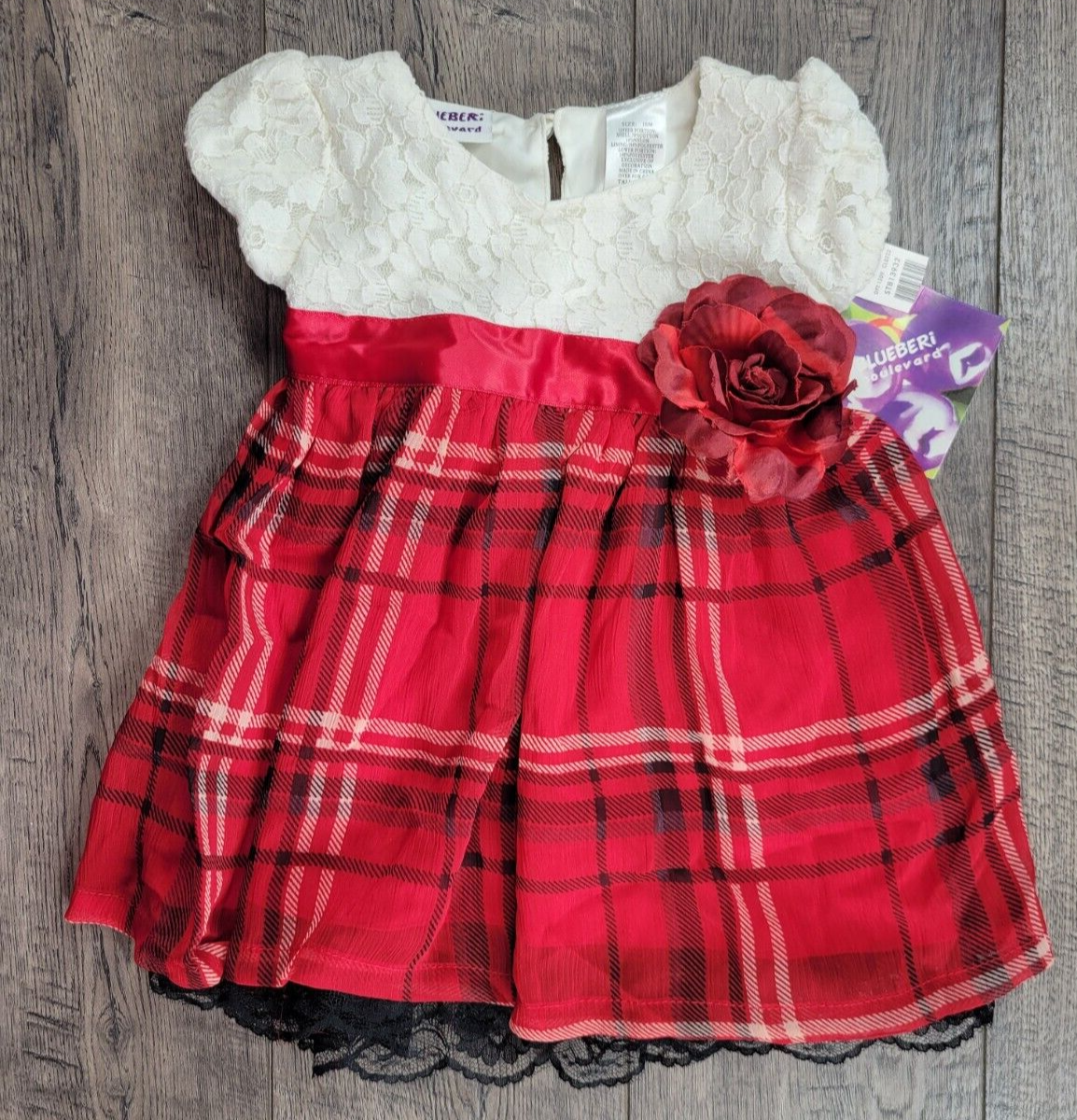 18 month red dress Dress for Girls Kids Baby Girls Pageant Baptism Lace Dress with Bowknot Flower Girls Formal Dress Wedding Christening Gown Dresses for Girls Red 12 Months-18 Months