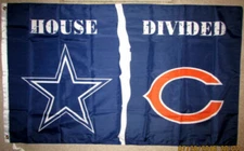 Dallas Cowboys vs Chicago Bears House Divided Flag 3x5 FT Football Flag