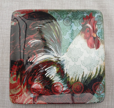 Hobby Lobby Dekoteller, Cockerill, Boho Hahn 21 x 21 cm