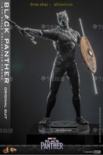 Hot Toys 1/6 Mms671 Black Panther Original Suit Action Figure In Stock Perfect
