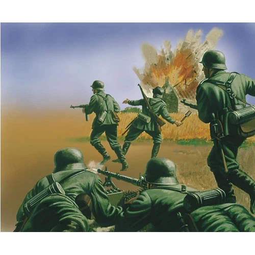 WWII GERMAN INFANTRY KIT 1:72 Airfix Kit Figure Militari Nouveau modèle - Photo 2/3