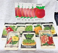 14 Vintage Seed Packet Envelopes Shumway and Card Seed WM Burt Company