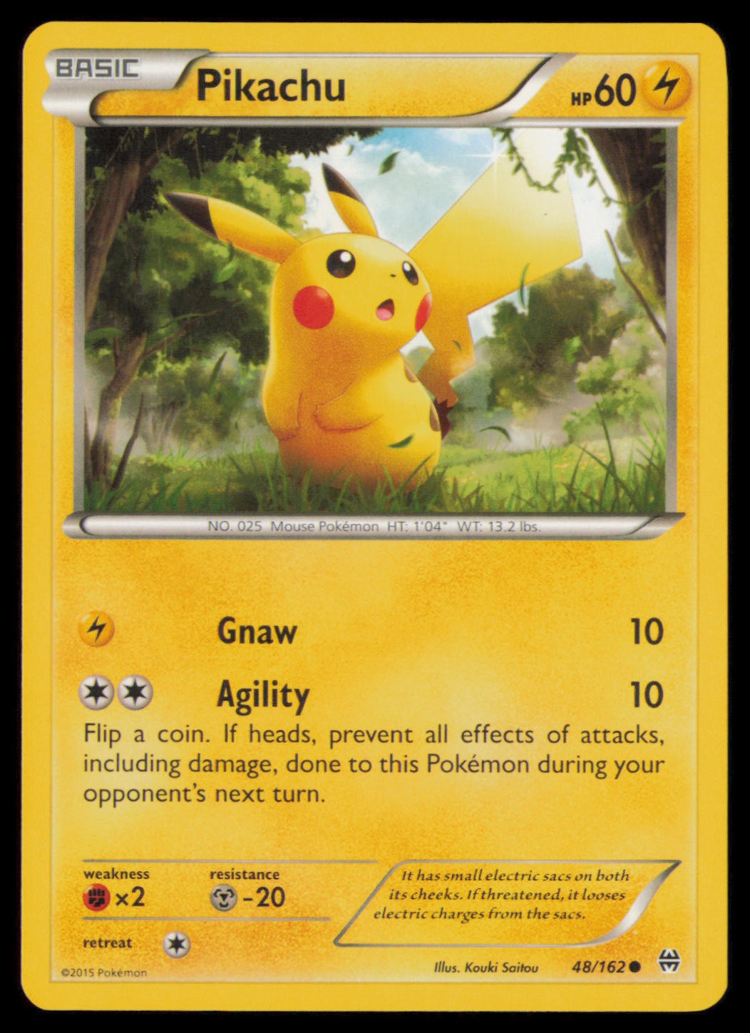 Pikachu 48/162 Common BREAKthrough Pokemon Near Mint