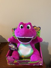 NEW Fisher-Price Barney's World Heart Glow Barney Plush Toy with Music  Lights