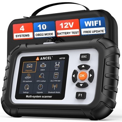 ANCEL AD720 OBD2 Car ABS SRS Engine Fault Diagnostic Scanner Tool Battery Tester