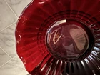 Vintage Anchor Hocking Ruby Red Scalloped Edge Bowl 6.5" x 2"