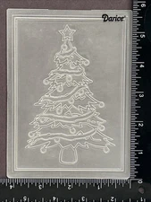 Darice Embossing Essentials Folder Christmas Tree Background Scrapbooking