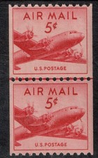 Scott #C37 1948 Skymaster Line Pair