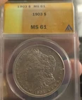 1903 Morgan Silver Dollar $1 ANACS MS61 0.9 Fine Silver Philadelphia