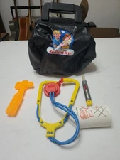 1980s Vintage Fisher Price Medical Kit Doctor or Nurse Bag Play Set
