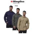 KINGGEE Mens 4Pack Workcool Lightweight Workshirt Vented Breathable Shirt K14031