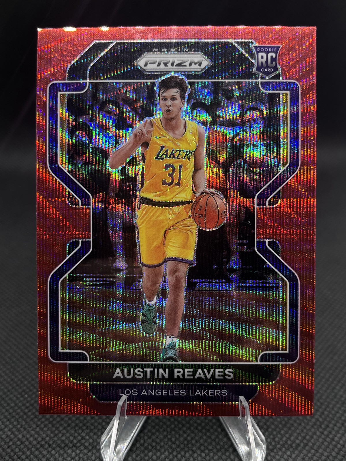 2021-22 Panini Prizm Austin Reaves #165 Rookie Los Angeles Lakers Hyper Red