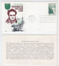 TurtlesTradingPost- Daniel Webster- Dartmouth 1969 FDC #1380-  Cachet Craft