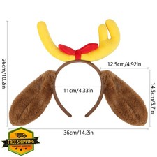 EVERMARKET Plush Animal Ears Headband Horns Cosplay Costume Headwear