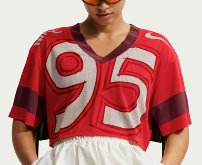 NEW* WOMEN Nike Sportswear Oversized Cropped Jersey UNIV RED