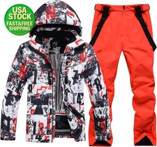 Mens Ski Jacket Pants Set Waterproof Winter Snowboarding Snow Suit Warm