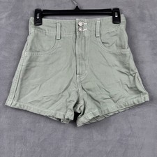 Levi's High Waisted Mom Shorts Size 25 Sage Green Denim Button Fly