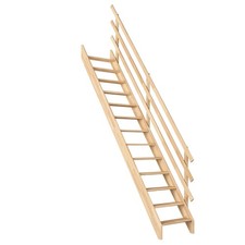 Dolle Raumspartreppe Burgau bis 289cm Geschosshöhe Fichte/Buche plus Geländer