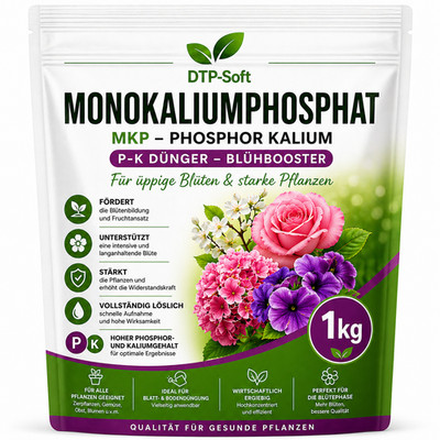 1kg Monokaliumphosphat MKP Phosphor Kalium P-K Dünger Blühbooster Blüte 1 kg TOP
