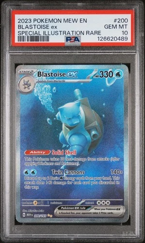 2023 POKEMON MEW EN-151 SPECIAL ILLUSTRATION RARE #200 BLASTOISE EX PSA 10