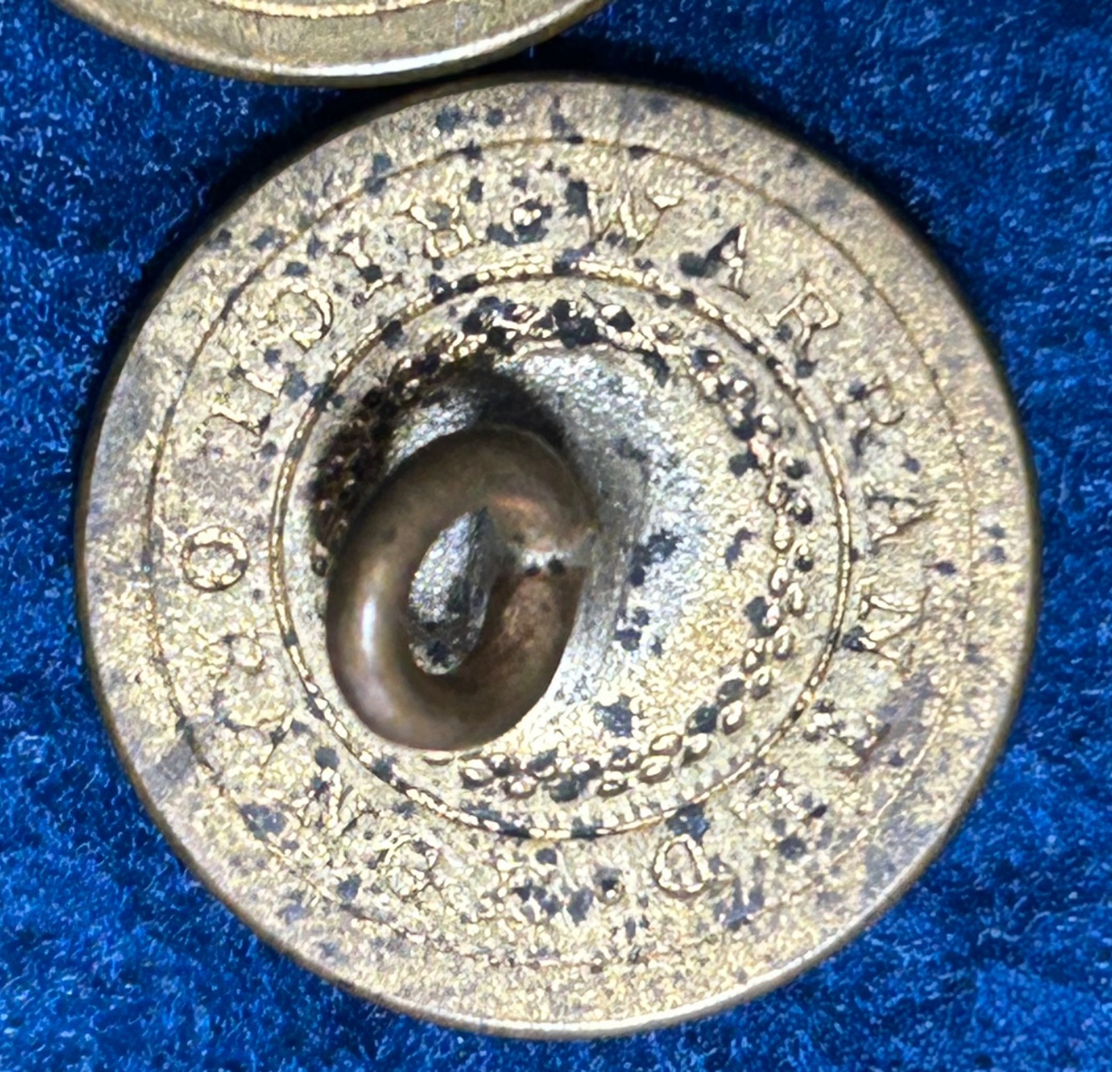 1800's Flat Buttons Lot of 6 Rich Orange Warranted and Others