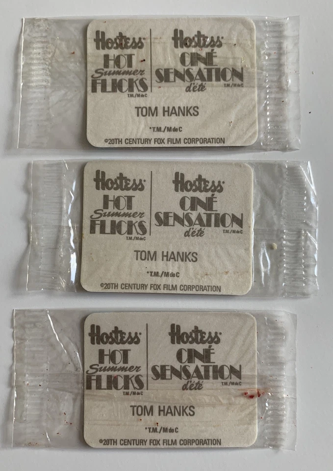 3 Big Movie Tom Hanks Rookie Card 1988 Hostess Hot Summer Flicks Cello Packs 80s - Image 2 of 4