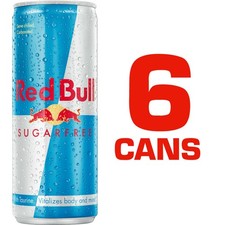 Red Bull Sugar Free Sports RedBull Energy Drink 6 x 250ml Cans Original Flavour