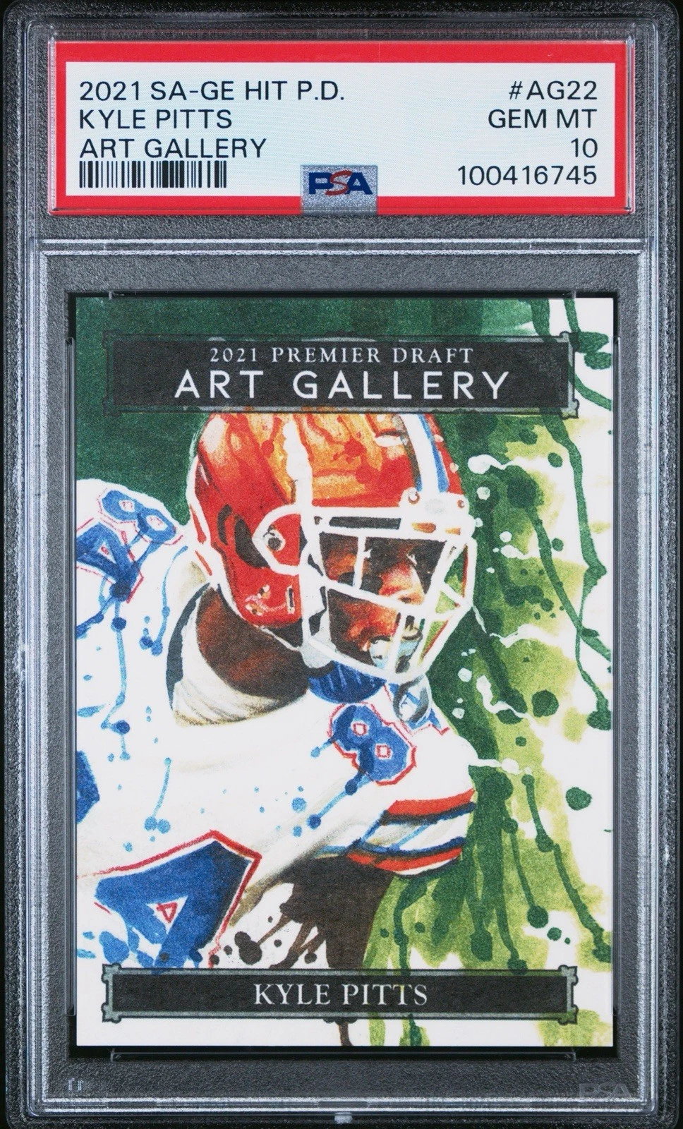 Kyle Pitts Sage Hit Premier Draft Art Gallery #AG22 Base