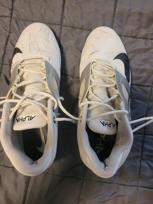 Nike Alpha Menace Pro 4 TD Football Cleats US Size 13, White (#H2-J7)