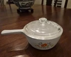 VTG Corning Ware P-89-B Wildflower 2 1/2 Cup Sauce Saute Pan with Pyrex P81C Lid