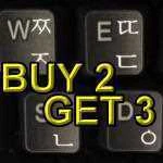 KOREAN TRANSPARENT KEYBOARD STICKERS WITH WHITE LETTERS