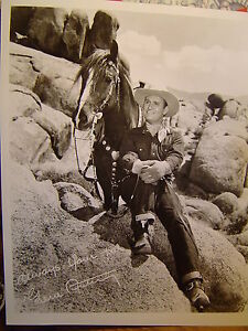 Cowboy Western Gene Autry and horse B & W vintage Promo Photo 