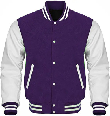 Unisex Leather Varsity Jacket Letterman Baseball Basketball Sports College Wool