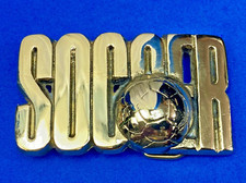 Soccer Ball Belt Buckle By Baron Brass Works 45 Year Old Ultimate Fan Gift 