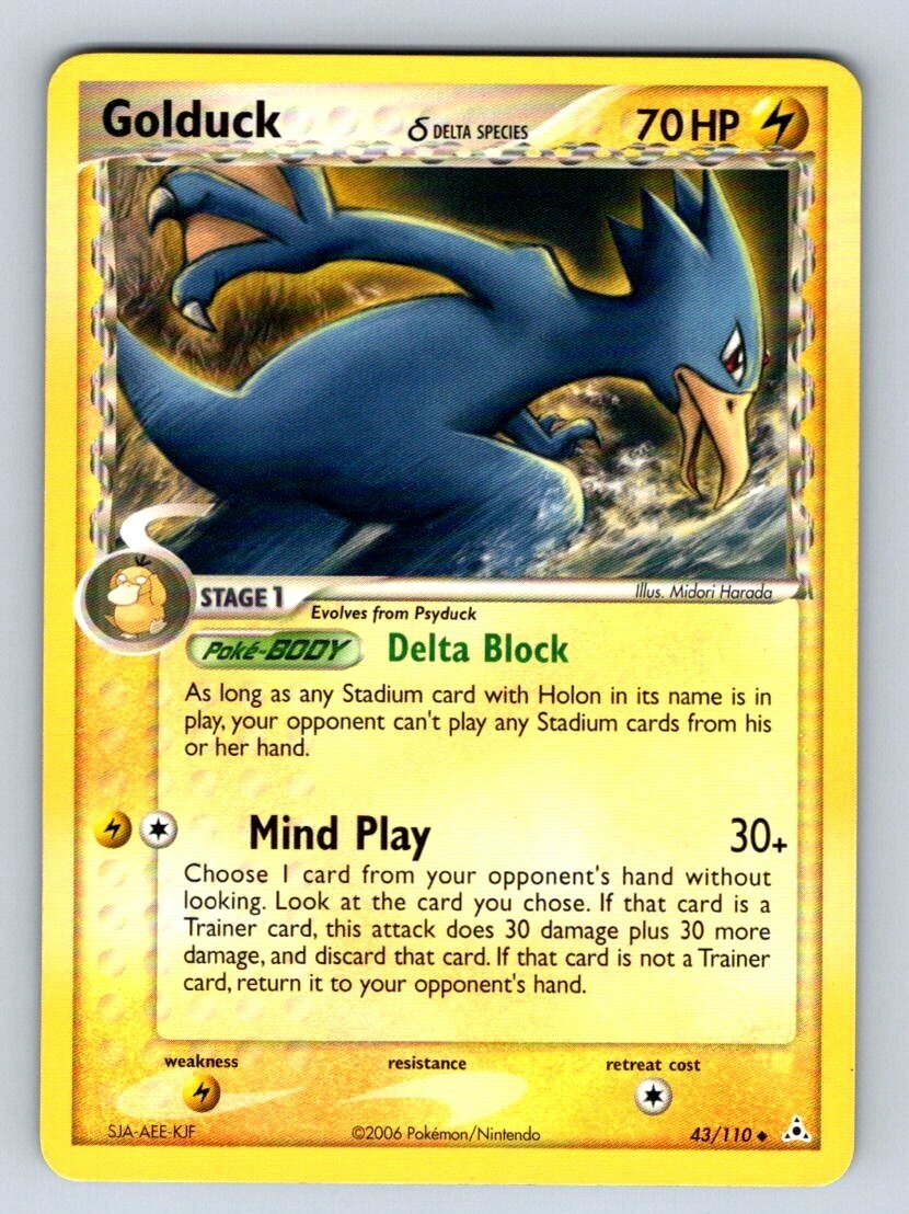 Pokemon Golduck (Delta Species) EX Holon Phantoms 43/110 NM
