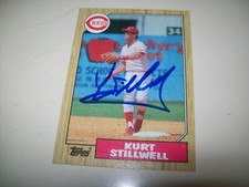 1987 TOPPS RC KURT STILLWELL AUTOGRAPH SIGNED AUTO #623 CINCINNATI REDS