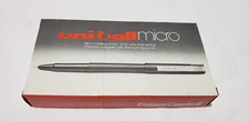 12 Vintage Faber Castell Uni-Ball Micro Pens .2mm UB-120 #60151 Black Liquid Ink