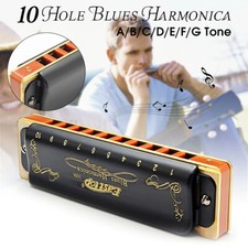 Easttop 10 Holes Harmonica A/B/C/D/E/F/G Key Blues Harp w/ Case Professional