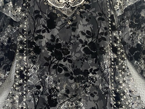 Hale Bob Dress Womens Medium Black Silk Velvet Burnout Bohemian Chic Boho EXC - Picture 6 of 24