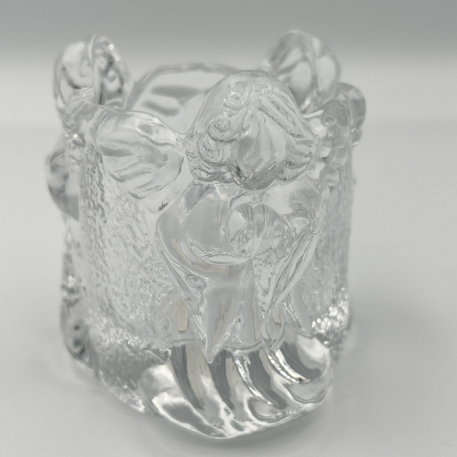 Christmas Angels Clear Candle Holder Celebrations By Mikasa Heavy Crystal